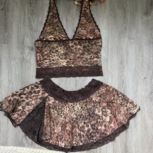 Outkast clothing animal print halter & skirt set